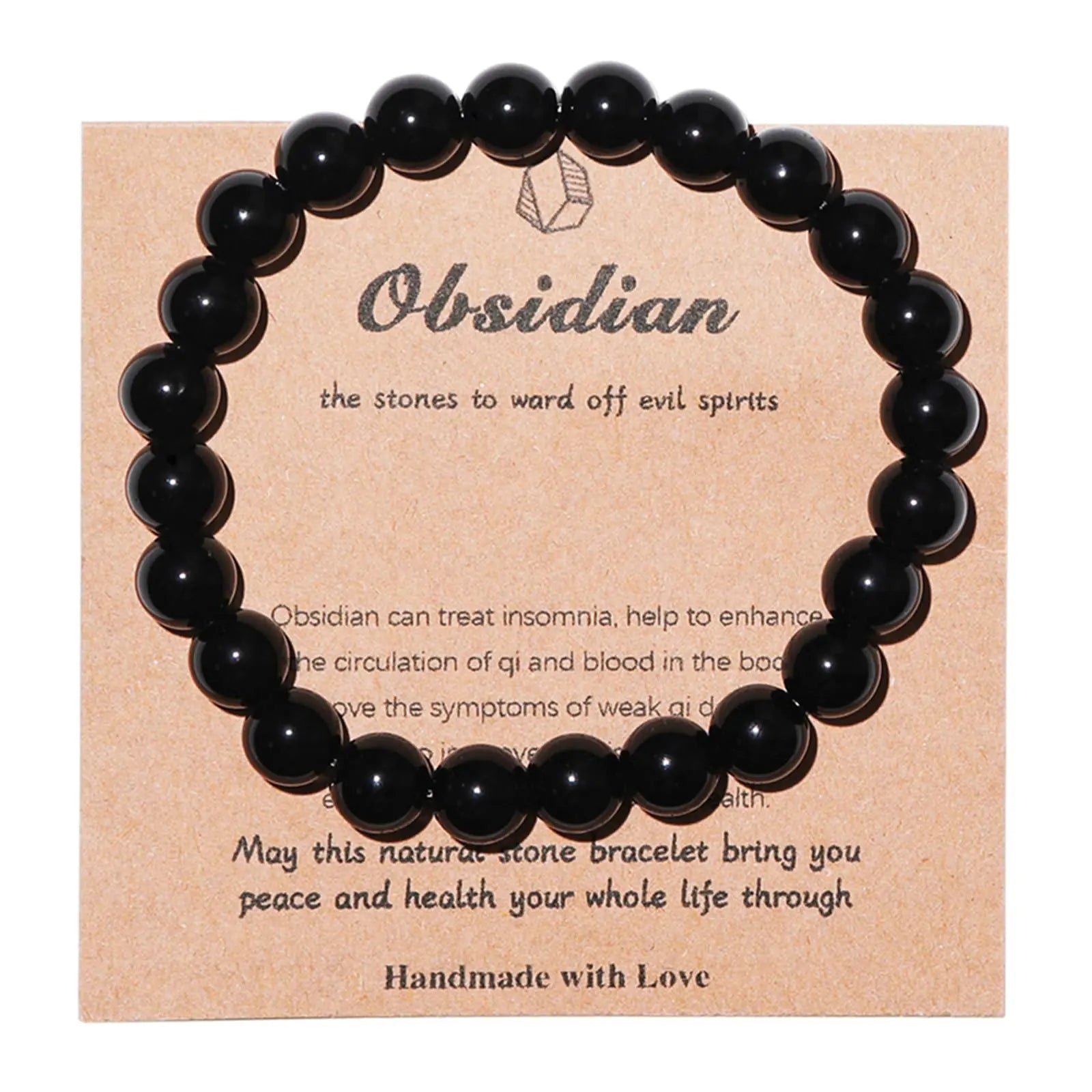 Bracelet en Obsidienne Naturelle – Apaisement & Énergie Positive