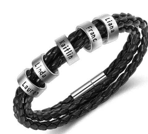 Bracelet personnalisé gravé – acier titane ou or rose