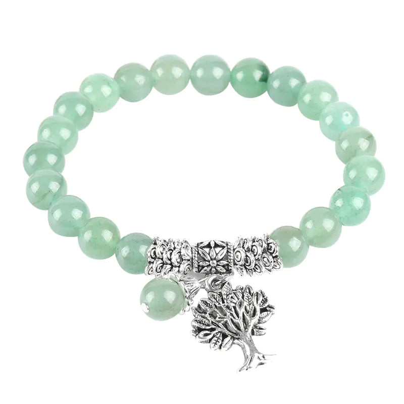 Bracelet Double en Jade Vert & Œil de Tigre Bleu – Sérénité & Protection