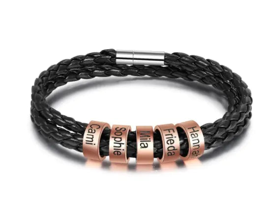 Bracelet personnalisé gravé – acier titane ou or rose