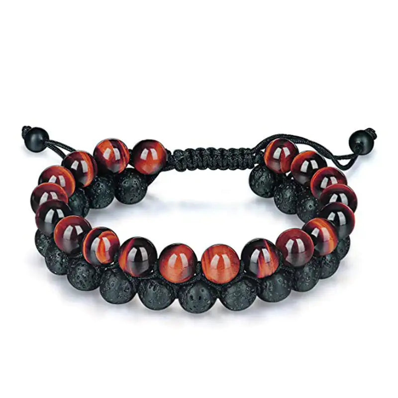 Bracelets Couple – Œil de Tigre & Agate Noire Mat