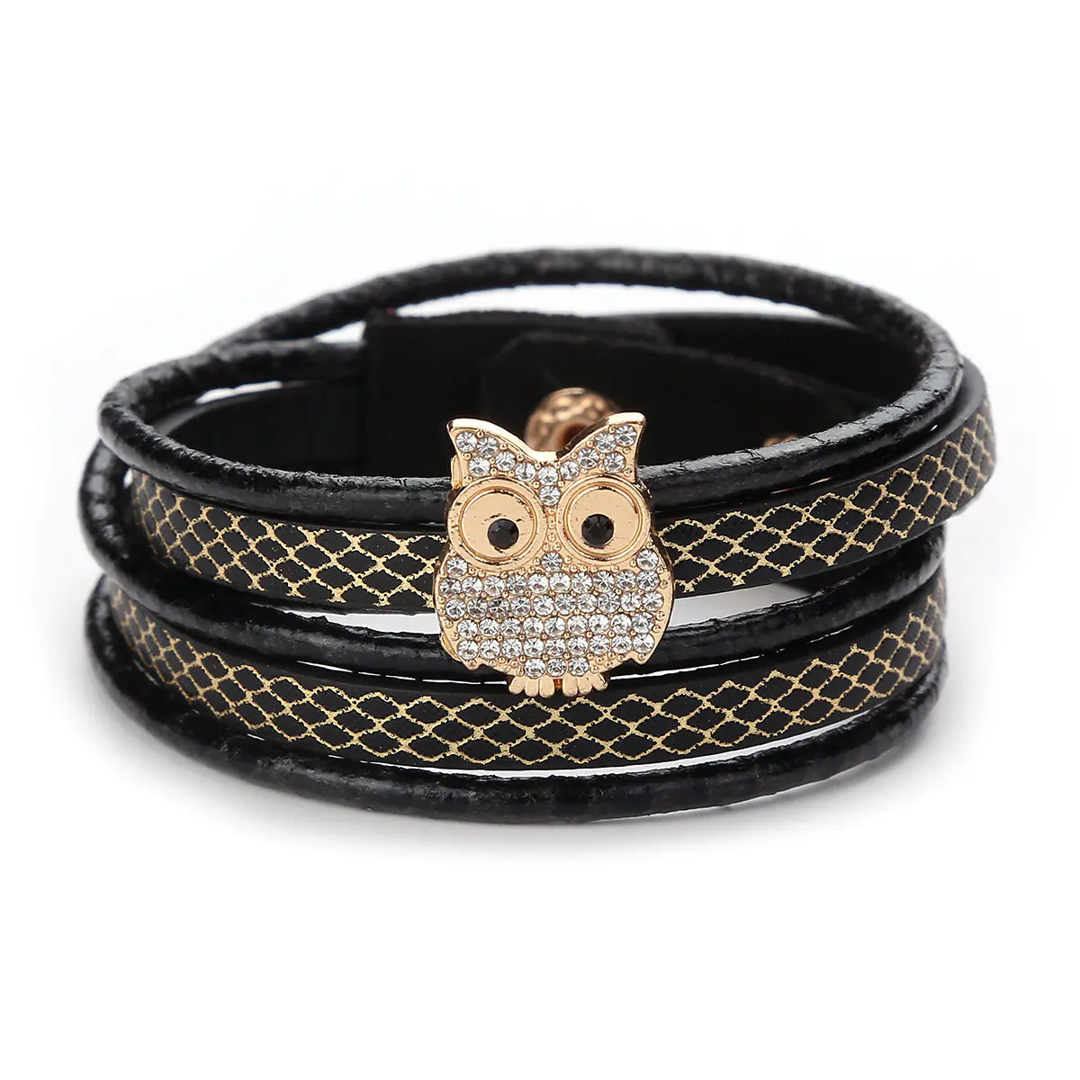 Bracelet Hibou Multicolore en Cuir et Perles – Style Bohème & Énergie Positive