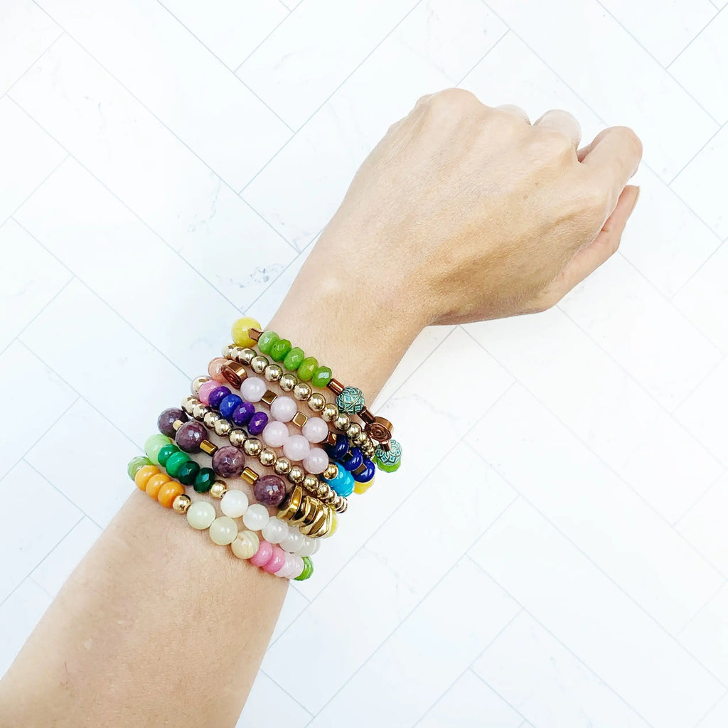 Bracelet Empilable en Pierres Naturelles – Jade, Quartz, Hématite