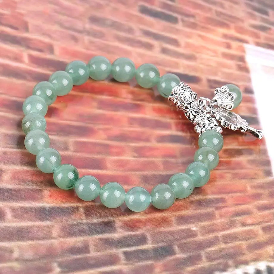Bracelet Double en Jade Vert & Œil de Tigre Bleu – Sérénité & Protection