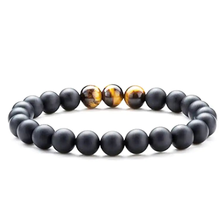 Bracelets Couple – Œil de Tigre & Agate Noire Mat