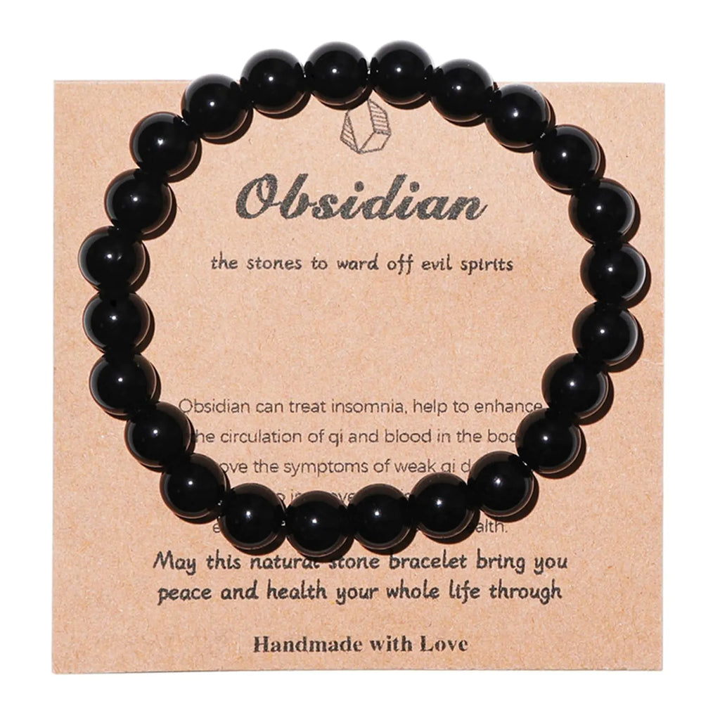 Bracelet en Obsidienne Naturelle – Apaisement & Énergie Positive
