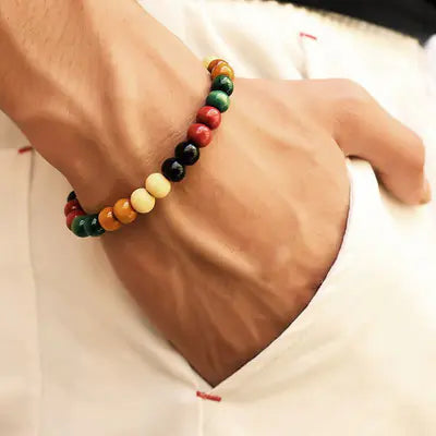 Bracelet de Yoga en Perles Colorées – Style Éthique et Élégant