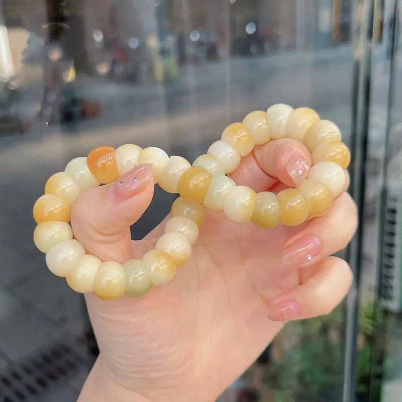 Bracelet à Enfiler de Racine de Bodhi Naturelle pour une Douceur au Toucher