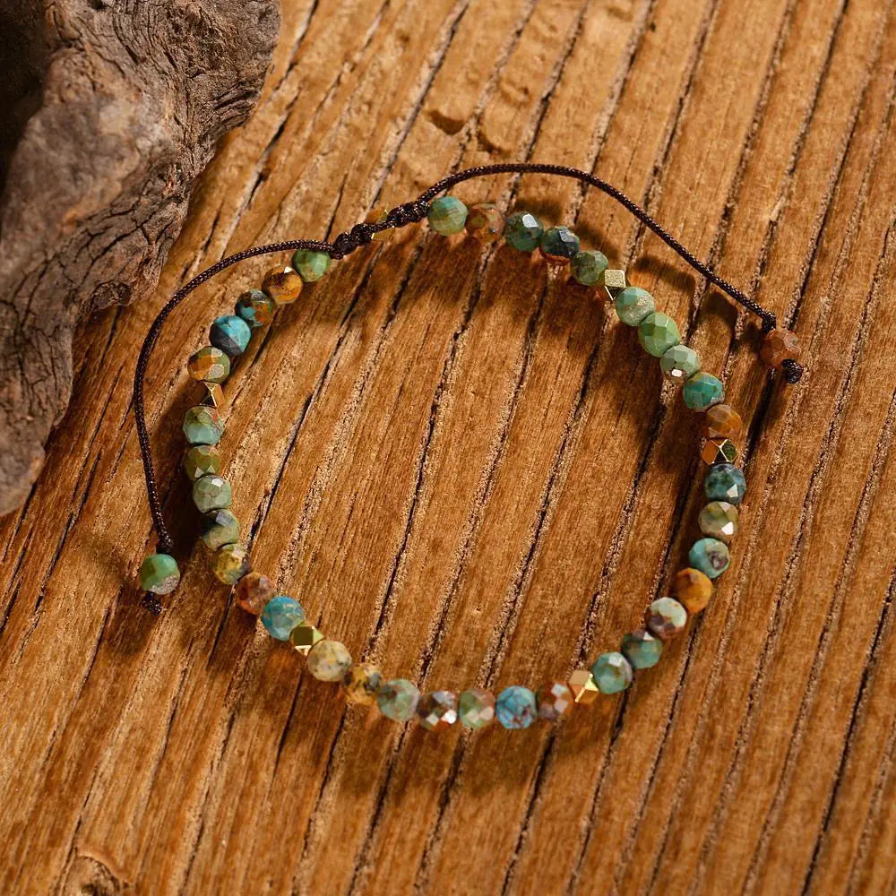 Bracelet Tressé en Turquoise Africaine – Ajustable & Spirituel