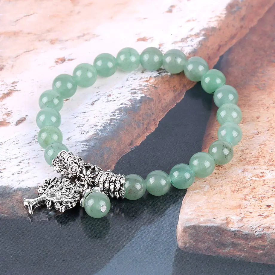 Bracelet Double en Jade Vert & Œil de Tigre Bleu – Sérénité & Protection